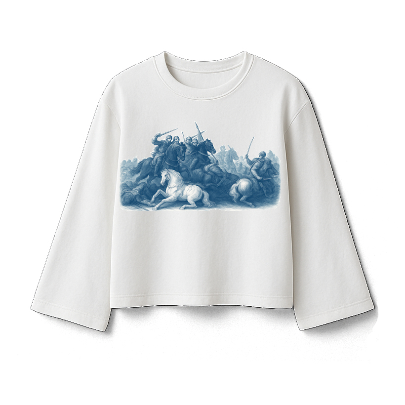 Arowa White/Blue Sweater